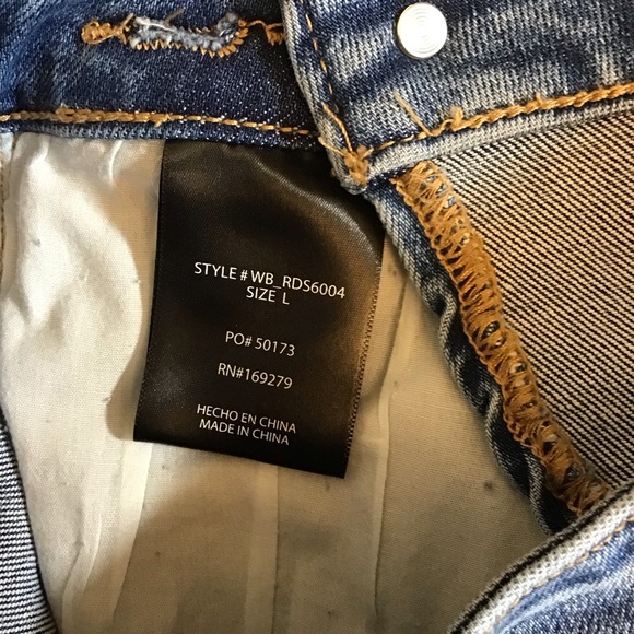 Risen Lg NWT Denim Women’s Shorts High Rise Crossover Waistband Distressed - Picture 7 of 8